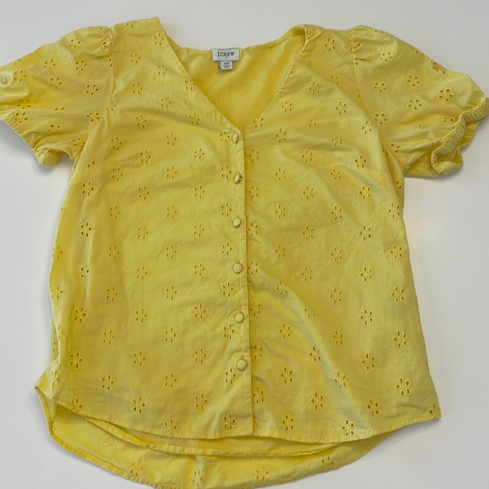 J.Crew Factory • Yellow Eyelet Blouse • XS